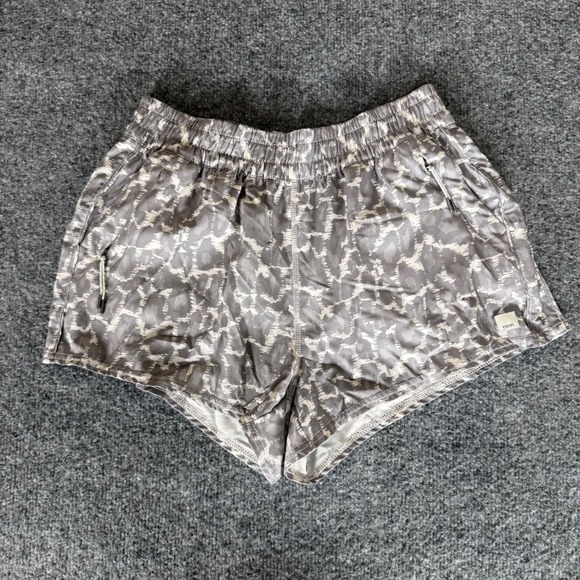 Vuori Pants - Vuori Dash 2.0 Shorts Womens Medium Gray Geometric‎ Athletic Running Stretch Gym